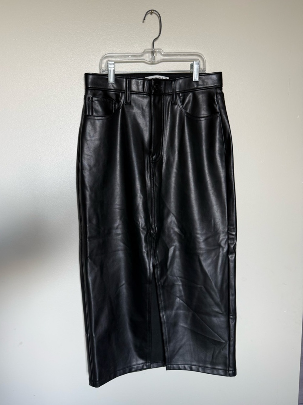 Abercrombie & Fitch Black Faux Leather Pencil Skirt
